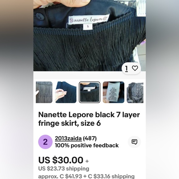 Nanette Lepore fringe, burlesque’s short black skirt! Size 6 - Picture 10 of 14